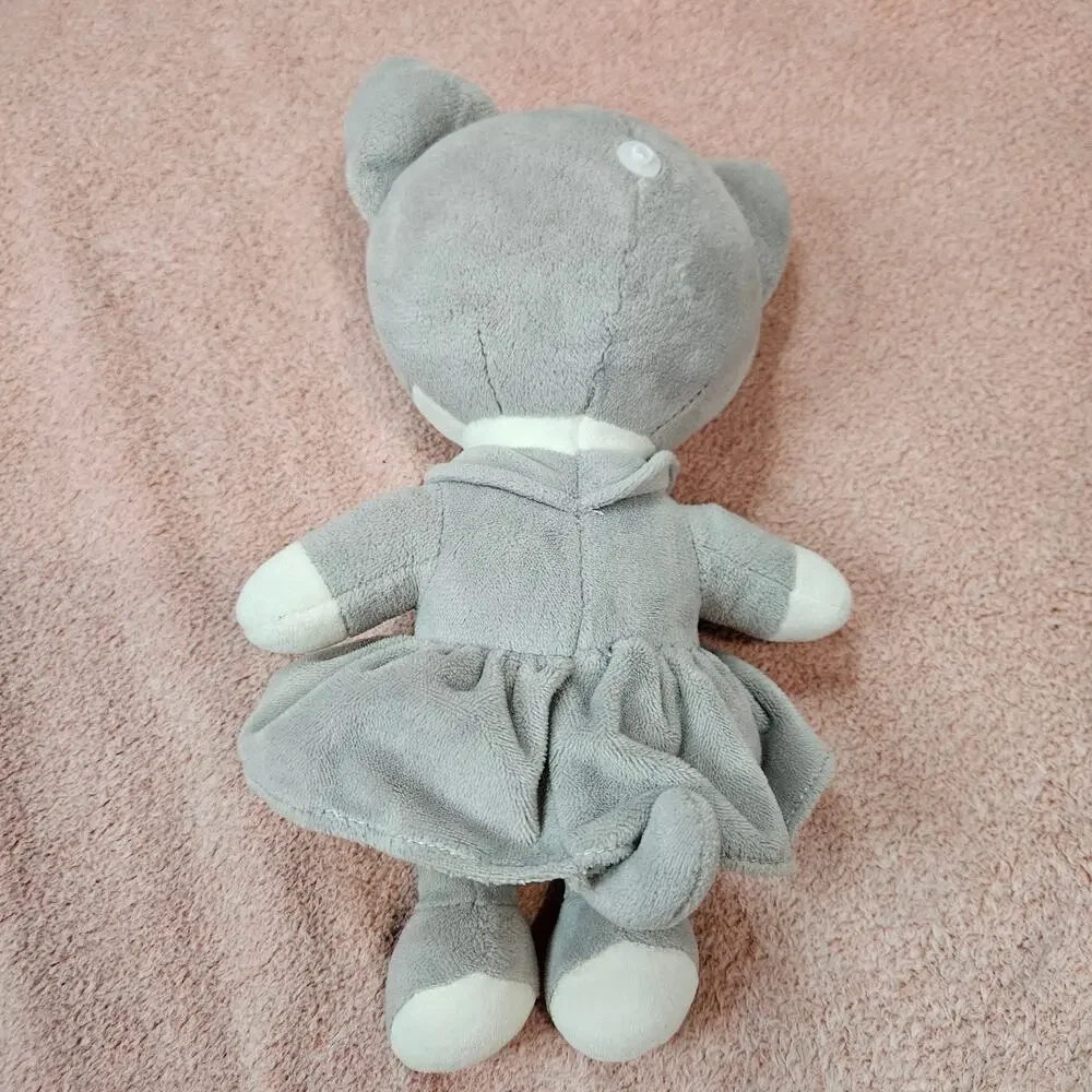 Gray Plush Ballerina Kitty Cat Stuffed Animal Toy